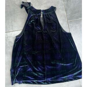 Vineyard Vines velvet plaid top Small